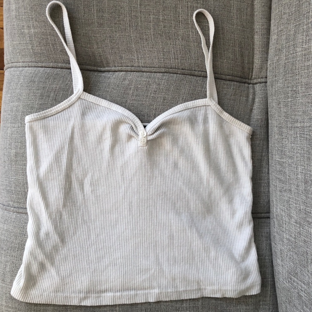 White Brandy Melville Tank With Buttons